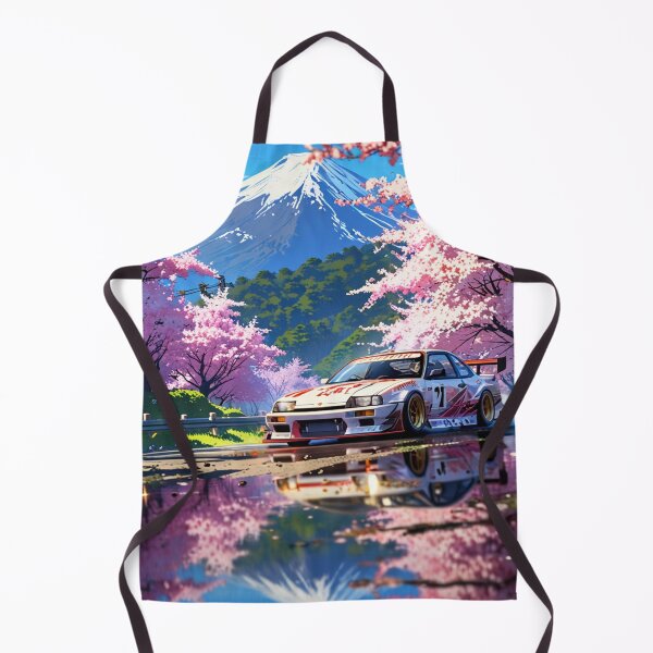 Item preview, JDM, Car, race, Japan, video game, Drift, Cherry Blossoms, Mt Fuji, Amazing, sunrise, reflection, sparks from tire,  designed and sold by tshirtart2024.