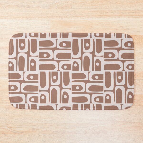 Item preview, Mid Century Modern Piquet Abstract Multi Geometric Pattern in Mocha Brown designed and sold by kierkegaard.