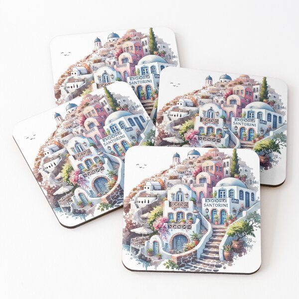 Item preview, Retro Santorini Beach Island designed and sold by vectcd.