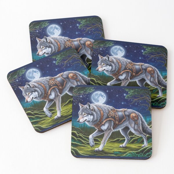 Item preview, Timber Wolf, Forest and Moon designed and sold by Skye Ryan-Evans.