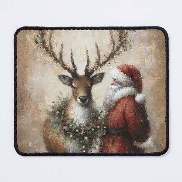 Item preview, Santa and Reindeer in Rustic Style designed and sold by MarinaFila.