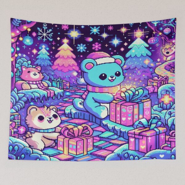 Item preview, Pixel Wonderland of Holographic Creatures – Perfect Holiday Gift designed and sold by Imaginarium of Chaos falcon88 .