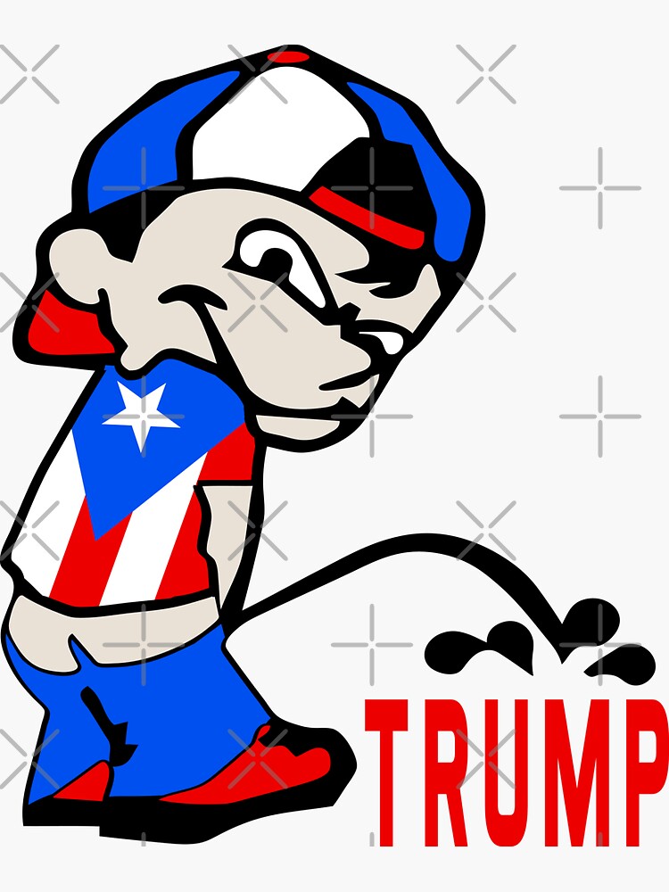 Thumbnail 3 of 3, Sticker, Puerto Rico Piss on Trump designed and sold by EthosWear.