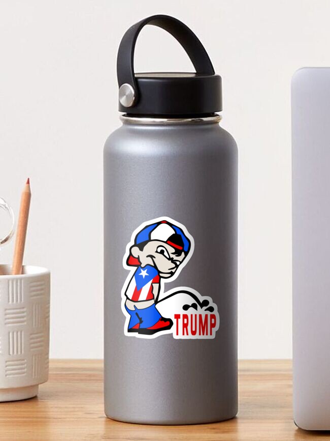 Thumbnail 1 of 3, Sticker, Puerto Rico Piss on Trump designed and sold by EthosWear.