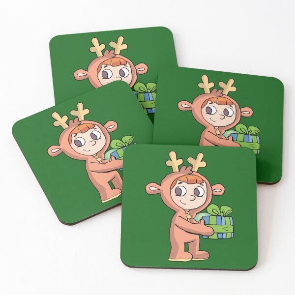 Item preview, boy in a reindeer costume holds a gift in his hands designed and sold by duxpavlic.