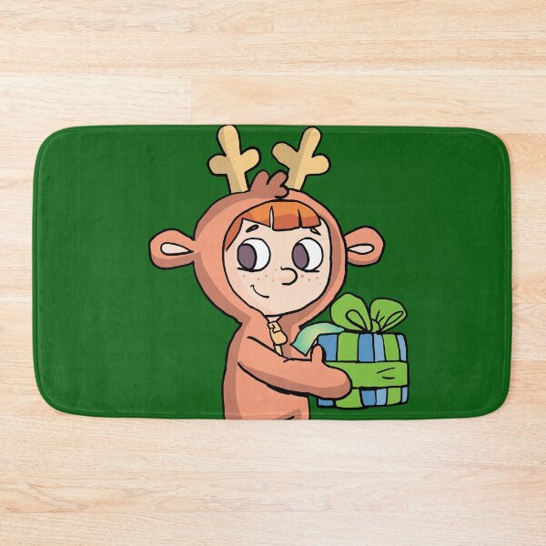 Item preview, boy in a reindeer costume holds a gift in his hands designed and sold by duxpavlic.