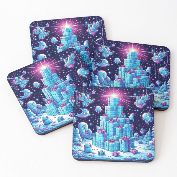 Item preview, Pixel Snow Creatures in a Tetris Wonderland – Perfect Holiday Gift designed and sold by Imaginarium of Chaos falcon88 .