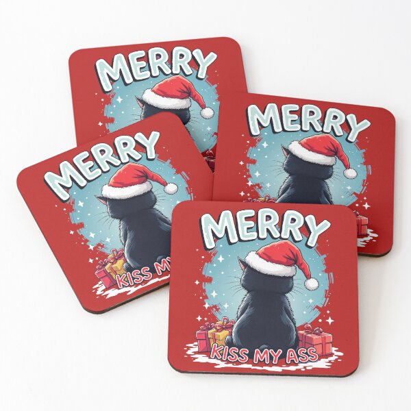 Item preview, Merry Kiss My Ass - Black cat edition designed and sold by blackbean21.