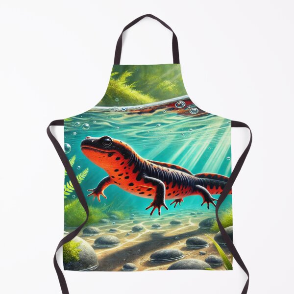Item preview, Japanese Fire-Bellied Newt Swimming – Vibrant Aquatic Wildlife  designed and sold by NocturnalNook.