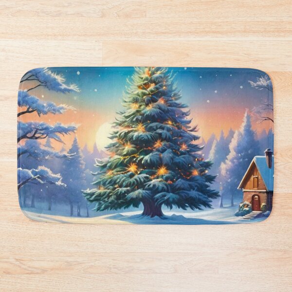 Item preview, Snowy Christmas Tree Glowing in Winter designed and sold by GrizzlyCollective.