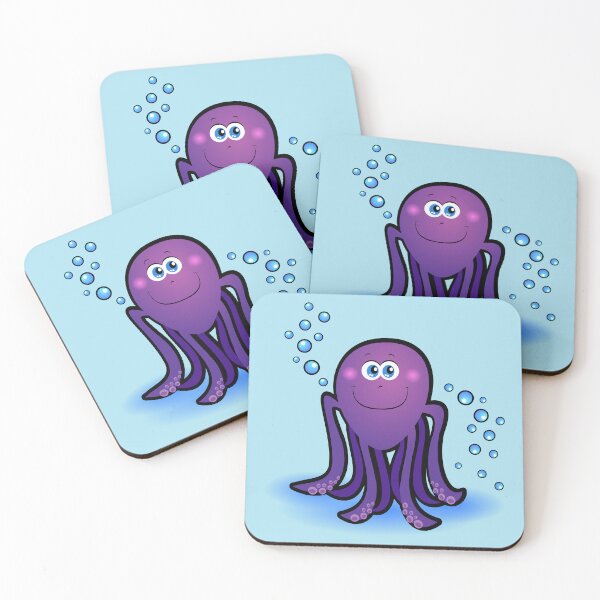 Item preview, Purple octopus and bubbles designed and sold by LuisaVenturoli.