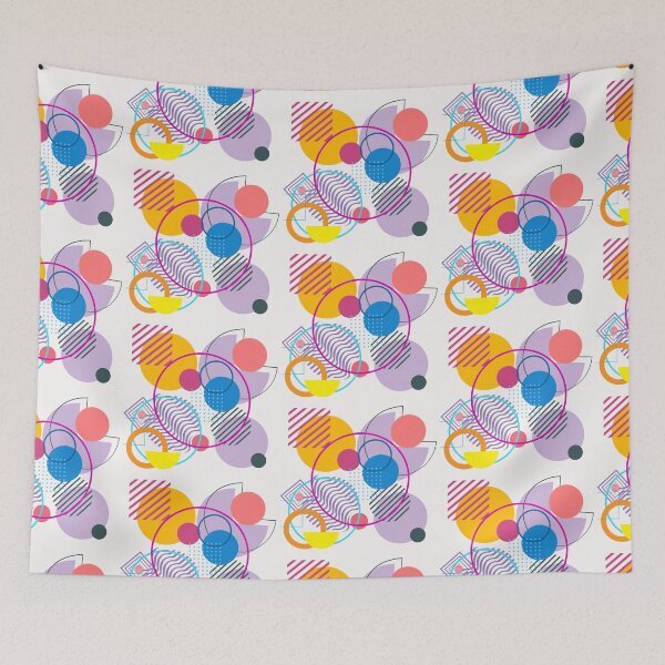 Item preview, A vibrant abstract design composed of overlapping geometric shapes, including circles, semicircles, and lines. designed and sold by Wantanadesign.
