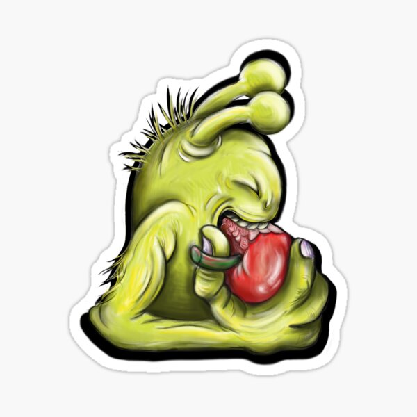 Droid Eating An Apple Sticker