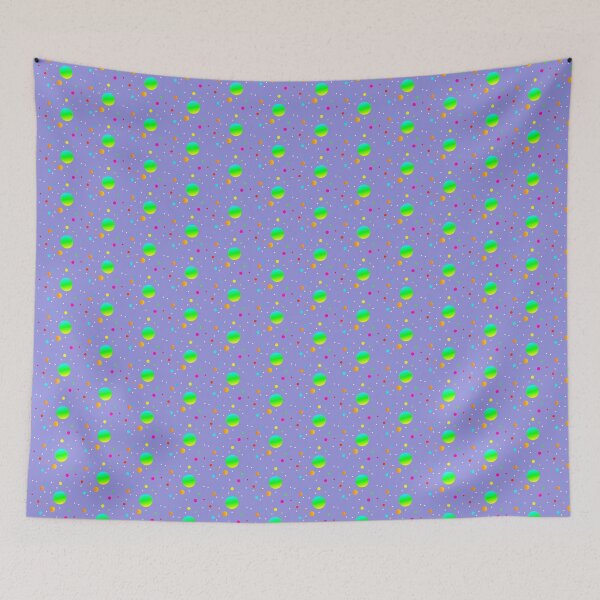 Item preview, Bright blue neon green dotted |  Abstract vibrant eccentric dots designed and sold by lausn.