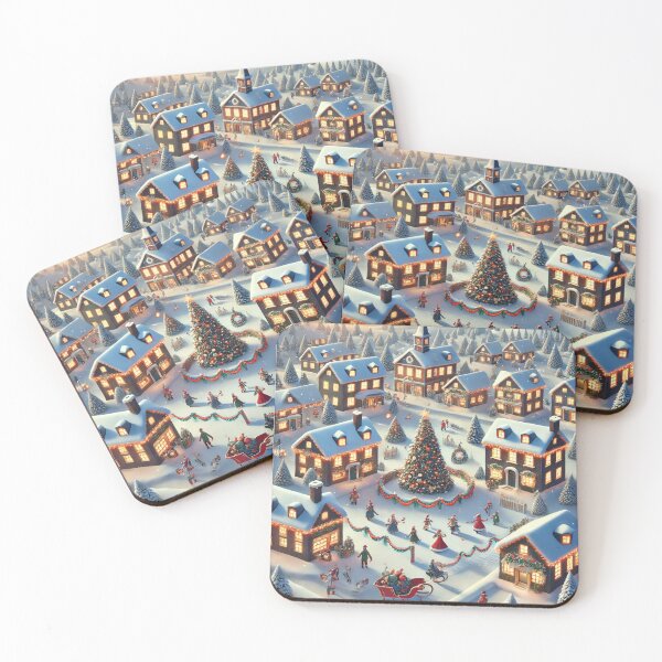 Item preview, Festive Christmas Village Celebration - Portrait Edition designed and sold by WooshiArt.
