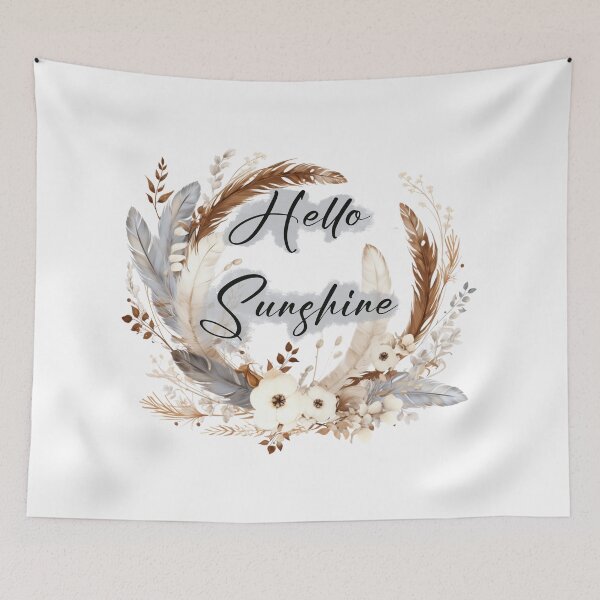 Item preview, ‘Hello Sunshine’ Floral Boho Wreath designed and sold by Chestnut Falls Studio.