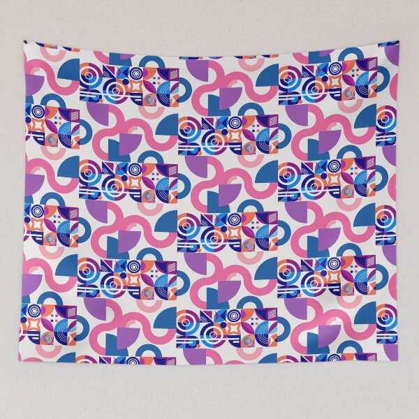 Item preview, A vibrant abstract design divided into two sections. designed and sold by Wantanadesign.