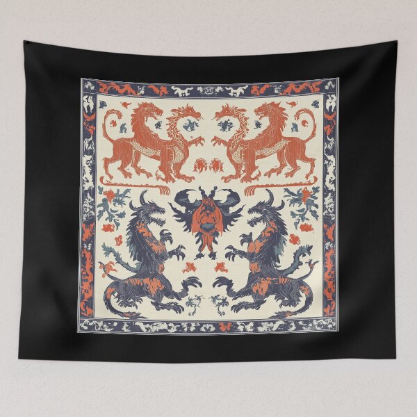 Item preview, Medieval Heraldic Lions and Dragons Pattern designed and sold by LonesomeKnight.