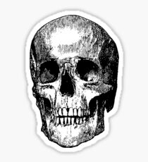Woodblock Etched Skull Sticker