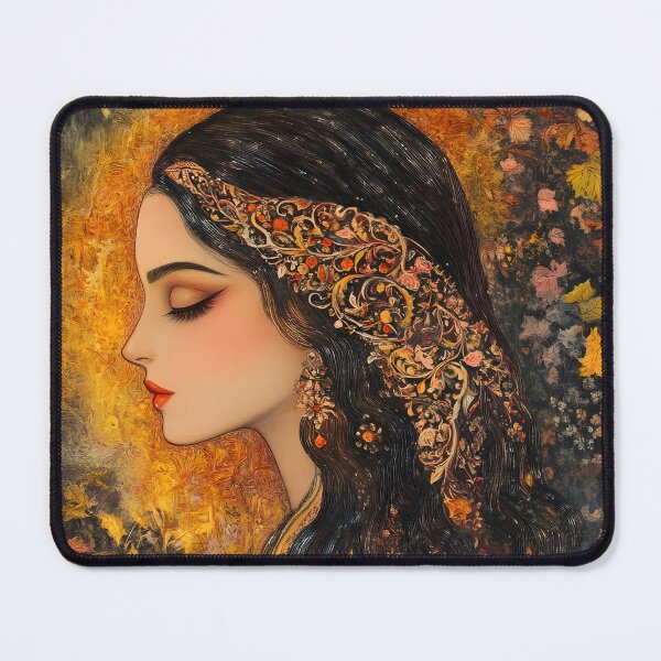 Item preview, Elegant Portrait of Woman in Floral Headpiece, Sunset designed and sold by Artessie.