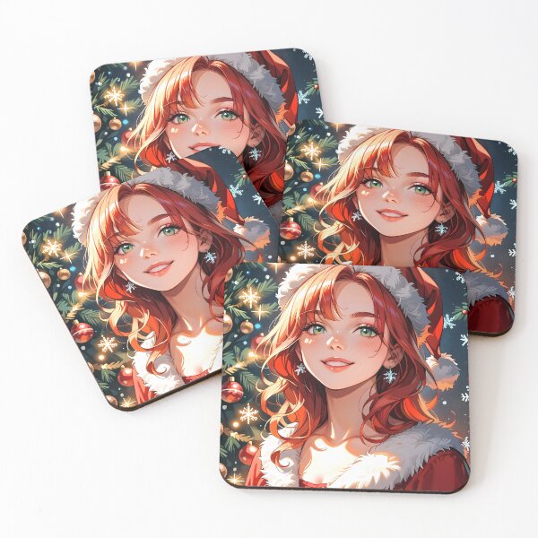 Item preview, Festive Cute Anime Girl with Santa Hat designed and sold by ByteyCreatives.