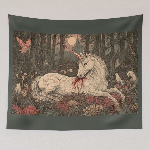 Item preview, Wounded Unicorn in Enchanted Forest designed and sold by LonesomeKnight.