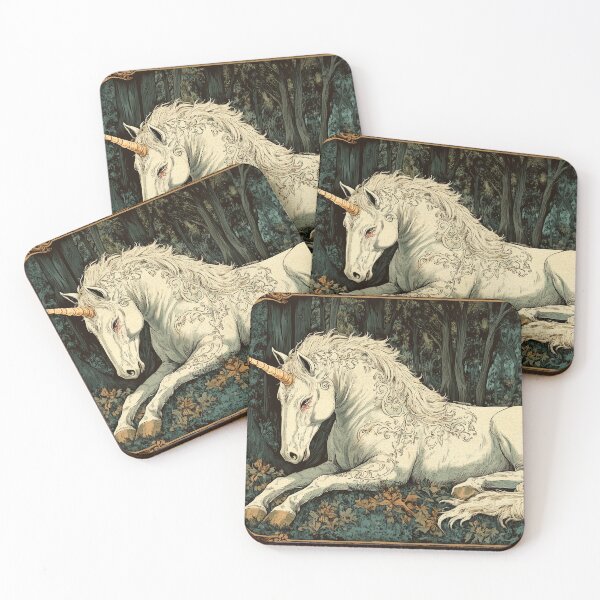 Item preview, Wounded Unicorn on Ornate Carpet designed and sold by LonesomeKnight.