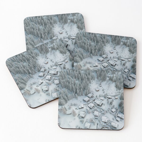 Item preview, Snowy Roofs Mountain Huts designed and sold by LuciaHarrison.
