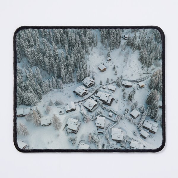 Item preview, Snowy Roofs Mountain Huts designed and sold by LuciaHarrison.