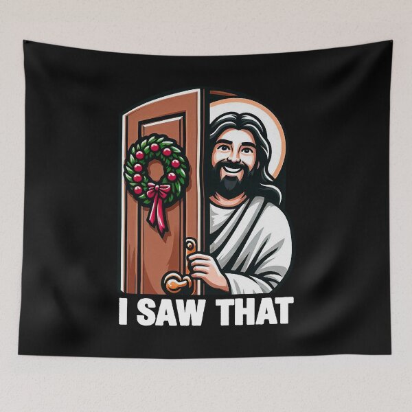 Item preview, I Saw That Jesus Christ Christmas Wreath designed and sold by plushism.