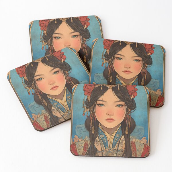 Item preview, Elegantly dressed woman in intricate traditional attire. designed and sold by Artessie.