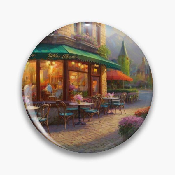 Item preview, A Bloom-Filled Street and Cozy Café designed and sold by BlareBlare.