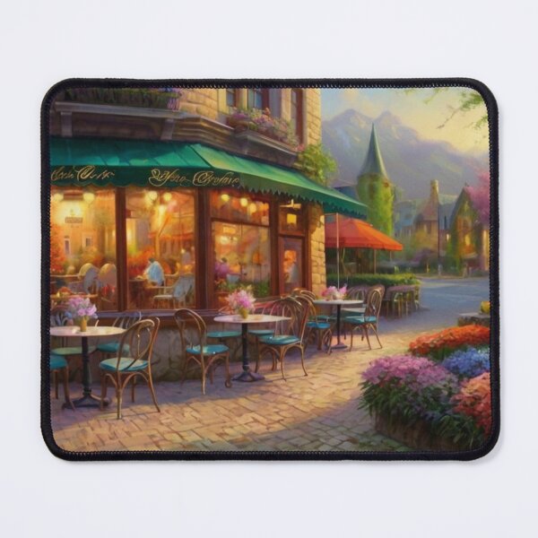 Item preview, A Bloom-Filled Street and Cozy Café designed and sold by BlareBlare.