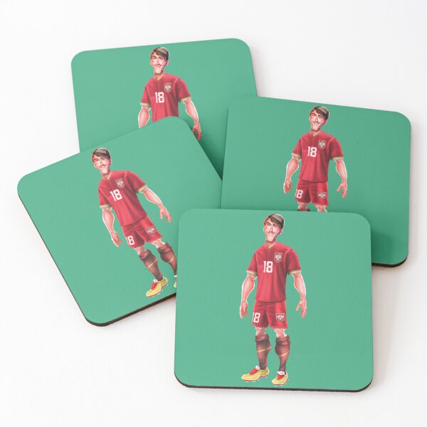 Item preview, Caricature of Dusan Vlahovic football player sticker designed and sold by Dimisbarbarian.