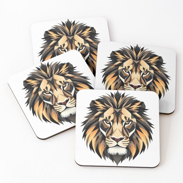 Item preview, Geometric Lion Face Art - Bold and Majestic designed and sold by ItheMattI.