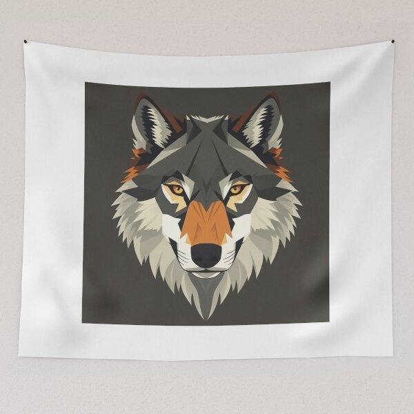 Item preview, Geometric Wolf Face designed and sold by ItheMattI.