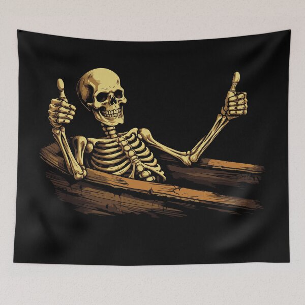 Item preview, Day of the Dead Skeleton Artwork - Trendy Halloween Gift designed and sold by DrawHandArt.