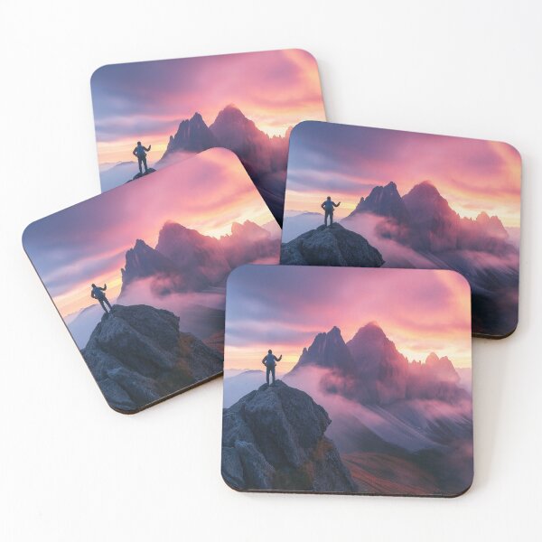 Item preview, Man On top of a mountain at sunrise - Landscape photography designed and sold by TheArtistOf2022.