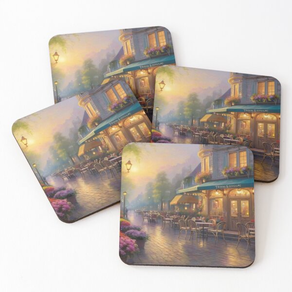 Item preview, Charming Café on a Blooming Street designed and sold by BlareBlare.