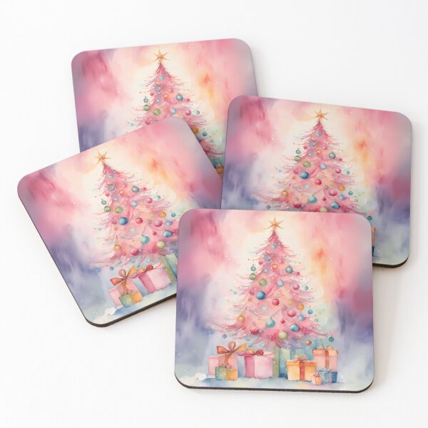 Item preview, Watercolor Pink Christmas tree designed and sold by All-About-Life.