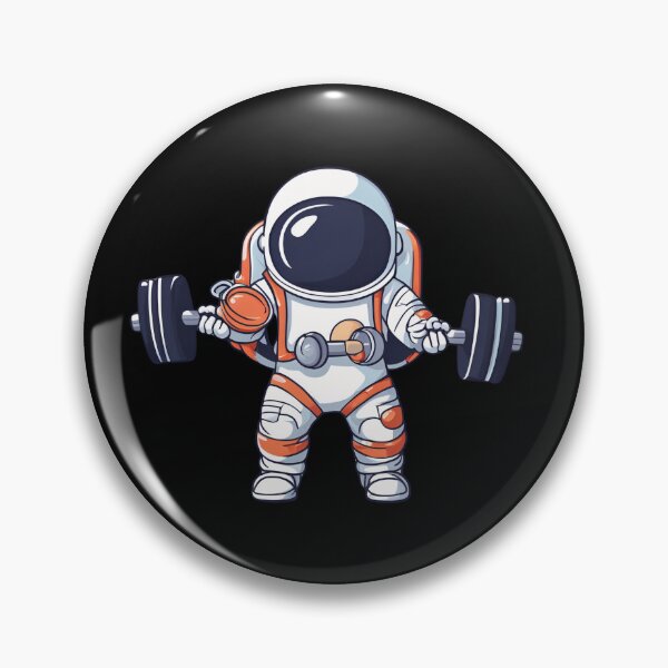Artikelvorschau, Niedlicher Astronauten-Fitness-Cartoon mit Pillenergänzung und Hantel - Fitness-Liebhaber entworfen und verkauft von raedattia.