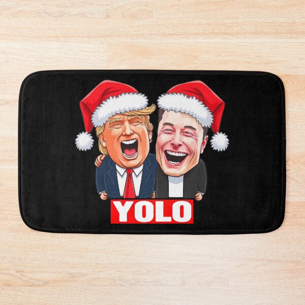 Item preview, YOLO Trump and Elon designed and sold by plushism.