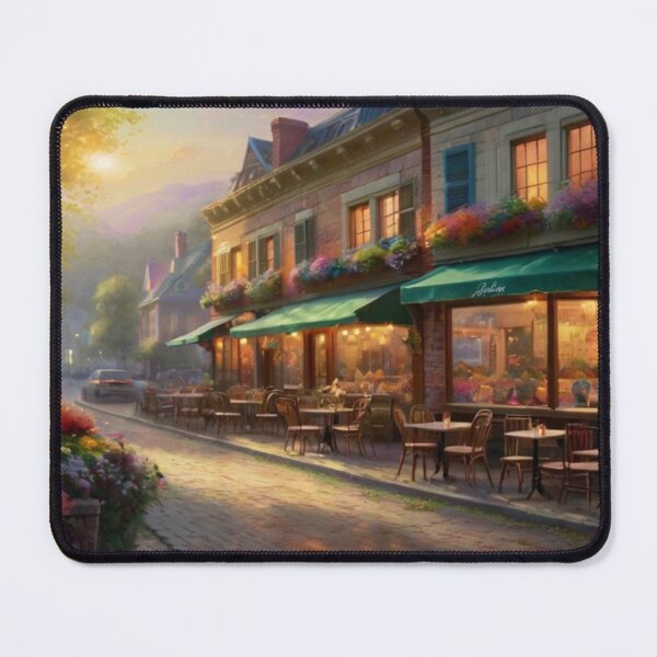 Item preview, Street Café Surrounded by Spring Flowers designed and sold by BlareBlare.