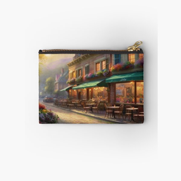 Item preview, Street Café Surrounded by Spring Flowers designed and sold by BlareBlare.
