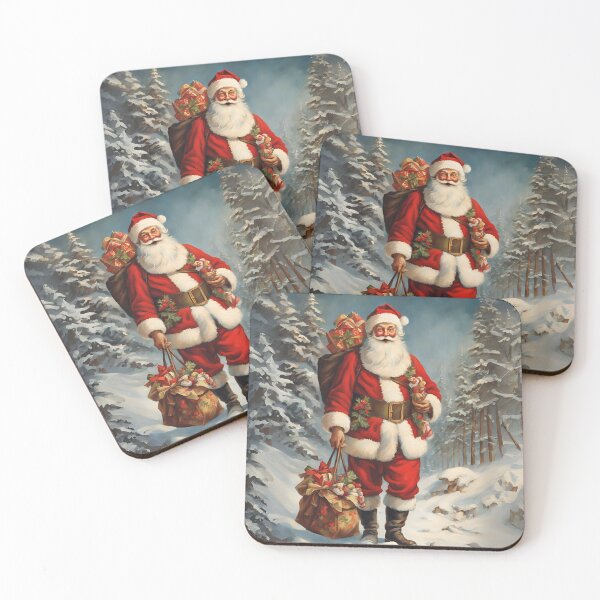 Item preview, Watercolor Santa portrait in the forest designed and sold by All-About-Life.