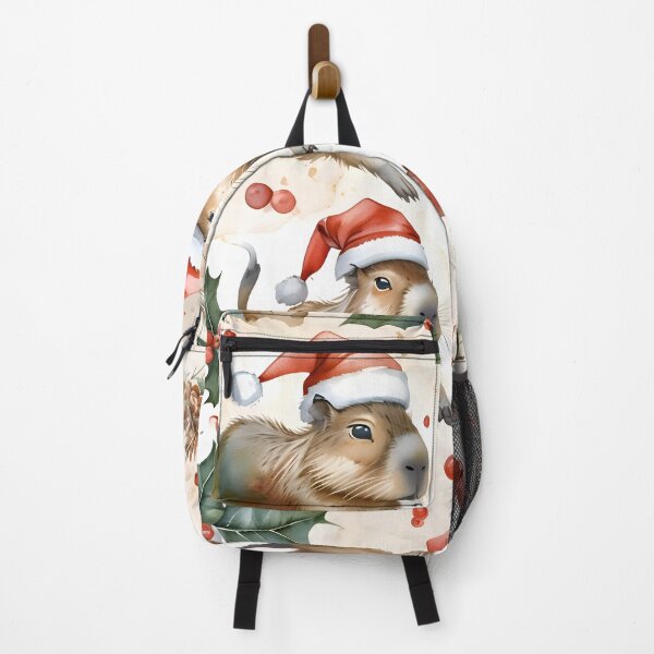 Item preview, Capybara Christmas: Festive Capybaras in Santa Hats designed and sold by LavenderBliss.