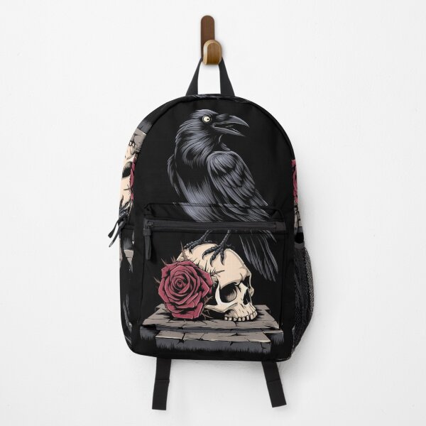 Item preview, Dark Raven with Skull and Red Rose designed and sold by ZetaDream.