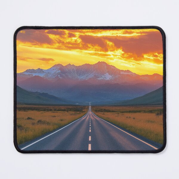 Item preview, Long empty road at sunrise - Landscape photo designed and sold by TheArtistOf2022.