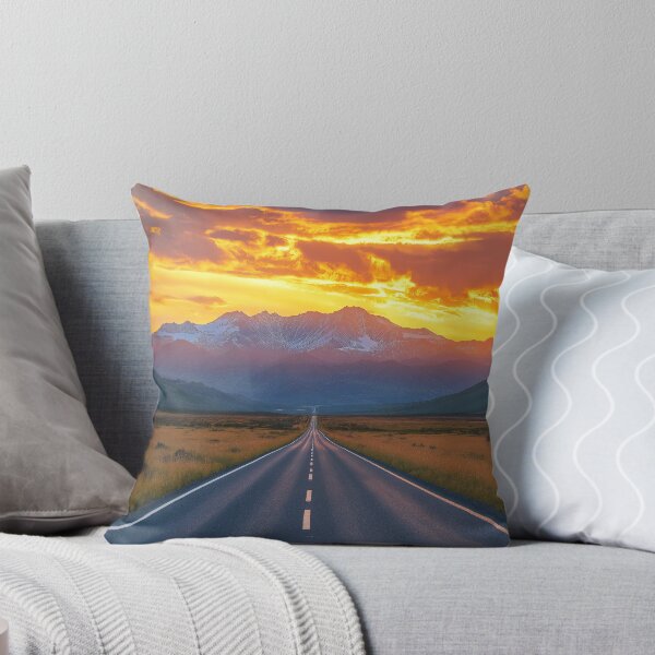 Item preview, Long empty road at sunrise - Landscape photo designed and sold by TheArtistOf2022.