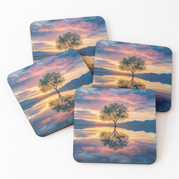 Item preview, Lonely tree in lake at sunrise - Landscape photo designed and sold by TheArtistOf2022.